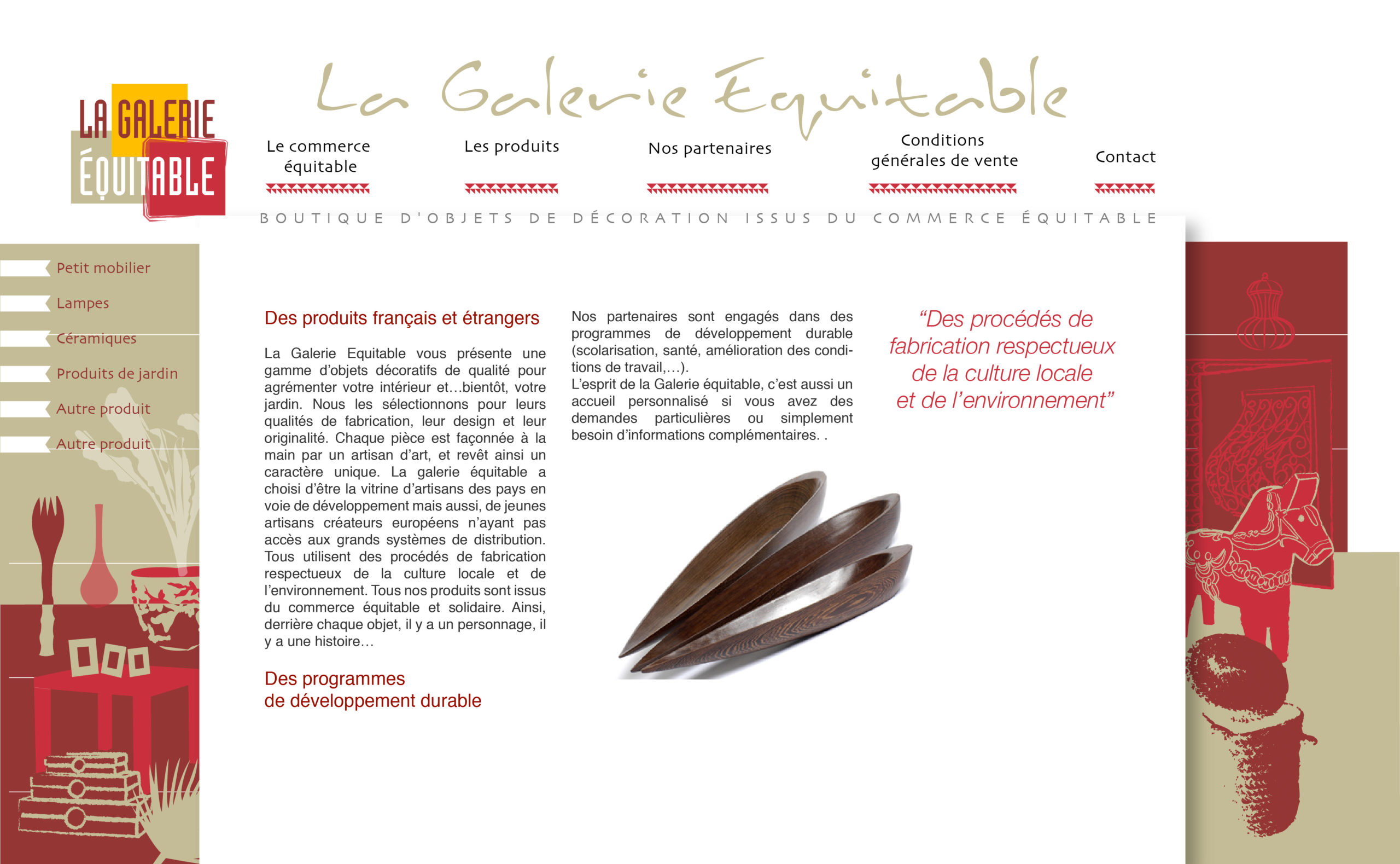 page interieure site web galerie equitable